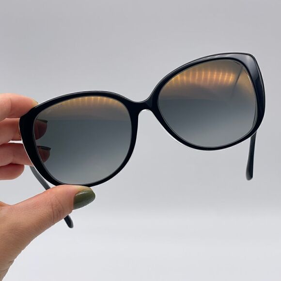 JIMMY CHOO Sunglasses ALY/F/S AE2 FQ Black/Gold/Glitter Women NEW